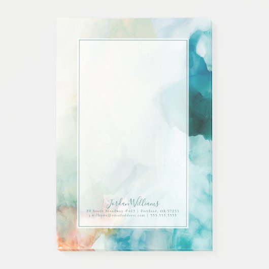 Je naam toevoegen | AversAversion - Blue Waterverf Post-it® Notes (Voorkant)