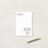 Je naam | van het bureau van Butterfly Flower Post-it® Notes (Op bureau)