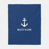 Je naam van je boot Anchor Blue Fleece Deken (Voorkant)