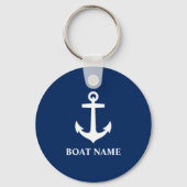 Je naam van je boot Anchor Blue Sleutelhanger (Voorkant)
