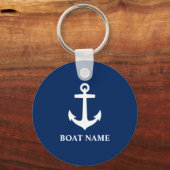 Je naam van je boot Anchor Blue Sleutelhanger (Voorkant)