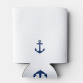 Je naam van je boot Classic Anchor Navy Blue & Whi Blikjeskoeler (Achterkant)