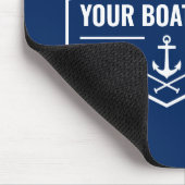Je naam van je boot Nautical Anchor Oars Helm Navy Muismat (Hoek)