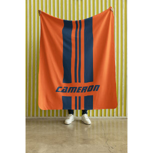 Je naam volledig op maat gemaakte kleuren racing s sherpa deken
