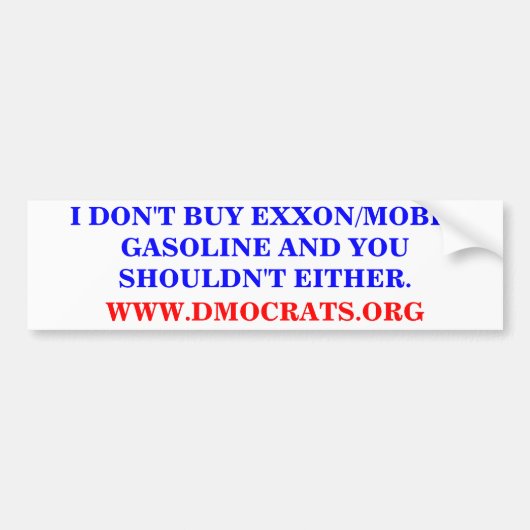JE N'ACHÈTE PAS DE STICKER ESSENCE EXXON/MOBIL (Devant)