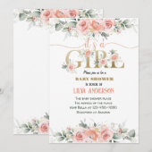 Je n'ai pas une invitation de Baby shower à fleurs (Devant / Derrière)