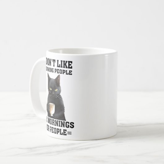 ‘Je n'aime pas les gens’ Café mug (Devant gauche)