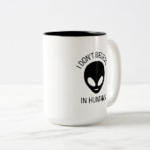 Je ne crois pas en l'humanité Mug à café (Devant droit)