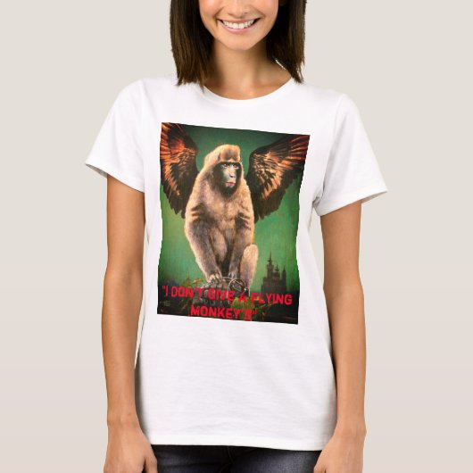 Je ne donne pas de T-shirt féminin de singe volant (Devant)