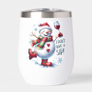 Je ne donne pas un sip drôle bonhomme de neige per