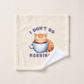 Je ne fais pas les matins - Chat orange mignon ave (Gant de toilette)