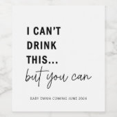 Je Ne Peux Pas Boire Cette Étiquette À Vins Faire- (Étiquettes simples)