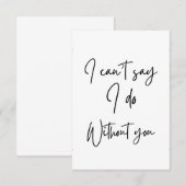 Je ne peux pas dire que je fais sans vous carte de (Devant / Derrière)