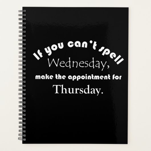 Je ne peux pas épeler Mercredi FUNNY CITER Black F (Devant)