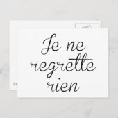 Je Ne Regrette Rien Briefkaart (Voorkant / Achterkant)