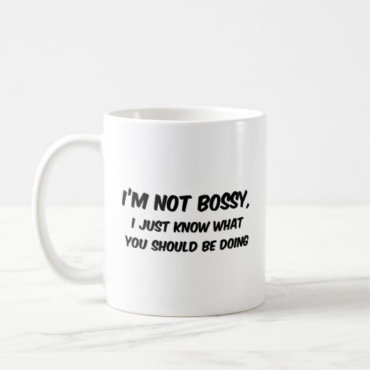 Je ne suis pas de la Mug de café Bossy (Gauche)