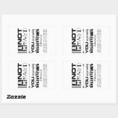 Je ne suis pas un Autocollant bizarre (Feuille)