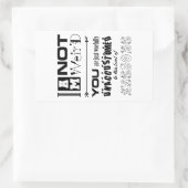 Je ne suis pas un Autocollant bizarre (Sac)