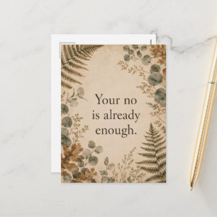 Je Nee Is Genoeg Grenzen Botanische Quote Feestdagenkaart