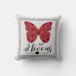 Je Nous Aime Oreiller De Papillon Rouge