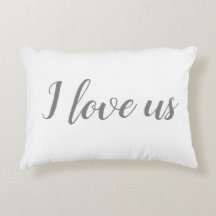 "Je nous aime" sur Coussin blanc & gris