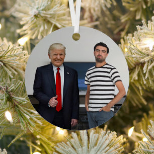 Je ontmoette President Donald Trump Foto toevoeg Metalen Ornament