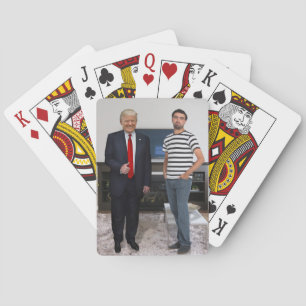 Je ontmoette President Donald Trump   Foto toevoeg Pokerkaarten