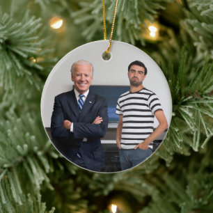 Je ontmoette President Joe Biden Foto toevoegen Keramisch Ornament