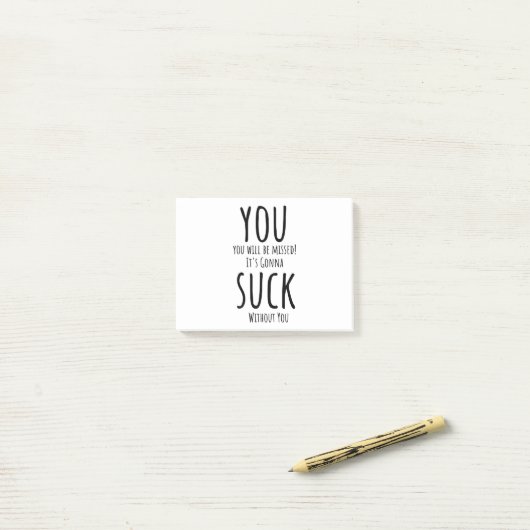 Je ontsnapt, vertrekt post-it® notes (Op bureau)