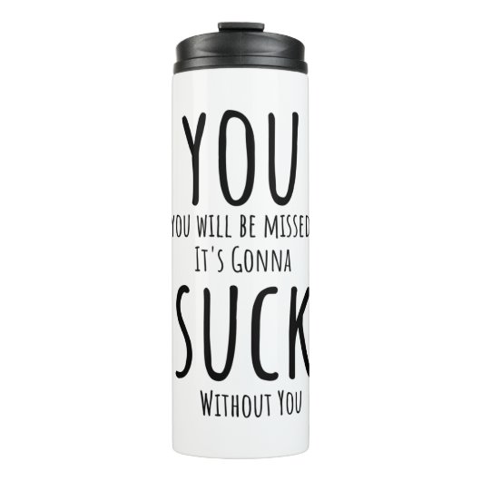 Je ontsnapt, vertrekt thermosbeker (Voorkant)