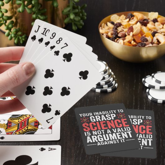 Je onvermogen om wetenschap te vatten is geen geld pokerkaarten (Insitu)