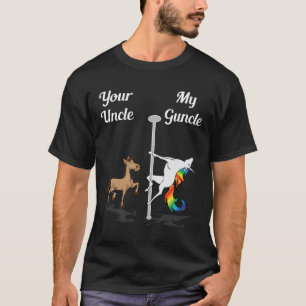 Je oom, mijn oom, jij en ik dansen Unicorn Rainbo T-shirt