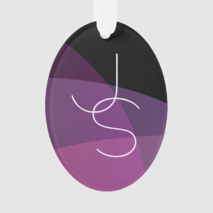 Je overlappende initialen Modern paars & roze Ornament