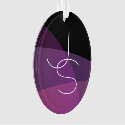 Je overlappende initialen | Modern paars & roze Ornament (voorkant)