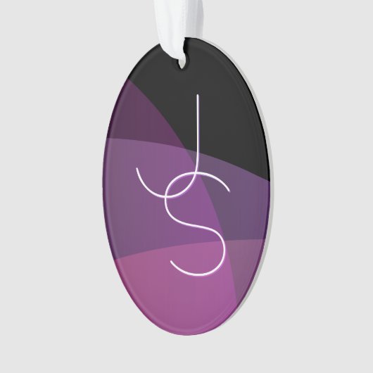Je overlappende initialen | Modern paars & roze Ornament (voorkant)