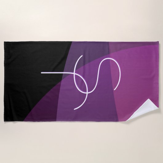 Je overlappende initialen | Modern paars & roze Strandlaken (Voorkant)