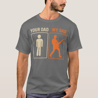 Je Papa Mijn Papa Grappige Gitaar Gitarist Rock Va T-shirt