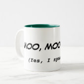 Je parle la tasse drôle de citation de vache (Devant gauche)