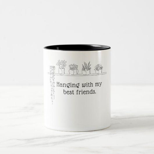 Je Passe Avec Mes Meilleurs Amis Plante Café Mug (Centre)