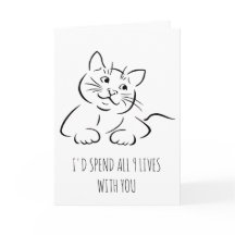 Je passerais les 9 vies avec toi, mignonne carte V