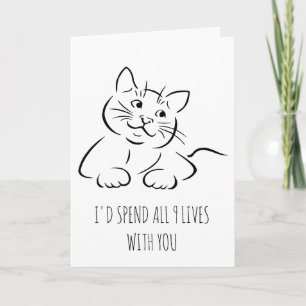 Je passerais les 9 vies avec toi, mignonne carte V