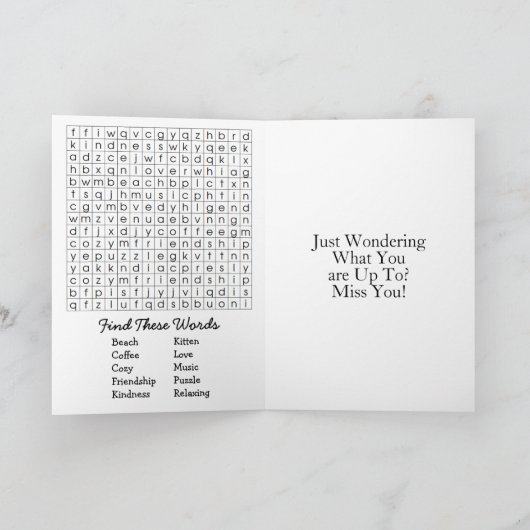 Je Pense À Vous. | Carte d'amitié (Intérieur)