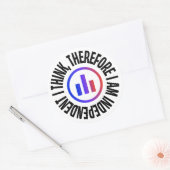 Je pense donc que je suis indépendant Sticker rond (Enveloppe)