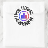 Je pense donc que je suis indépendant Sticker rond (Sac)
