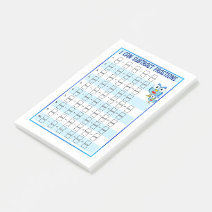 Je peux ajouter des fractions - Bleu Post-It Notes
