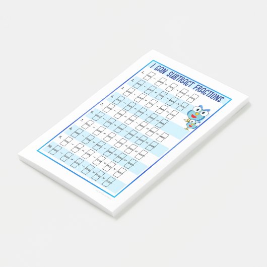 Je peux ajouter des fractions - Bleu Post-It Notes (Incliné)