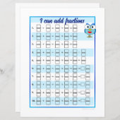 Je peux ajouter et soustraire des fractions Modèle (Devant / Derrière)