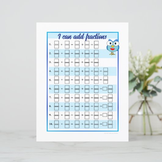 Je peux ajouter et soustraire des fractions Modèle (Debout devant)