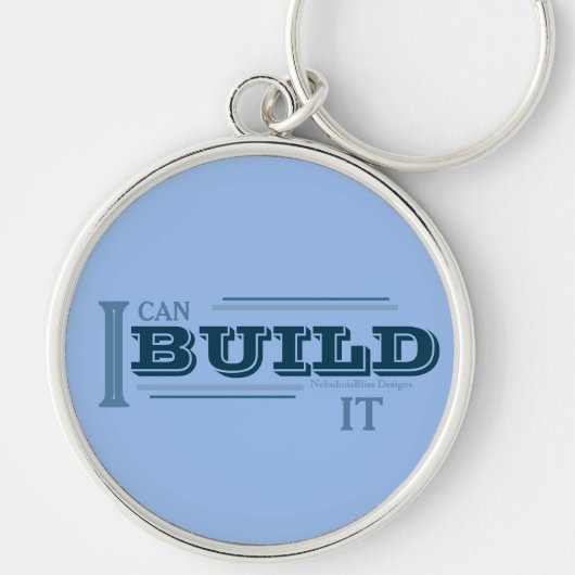 Je peux le construire (Bleu) Porte-clés (Devant)