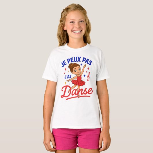 Je Peux Pas J'ai Danse Danseuse Ballet Ballerine T-shirt (Voorkant volledig)